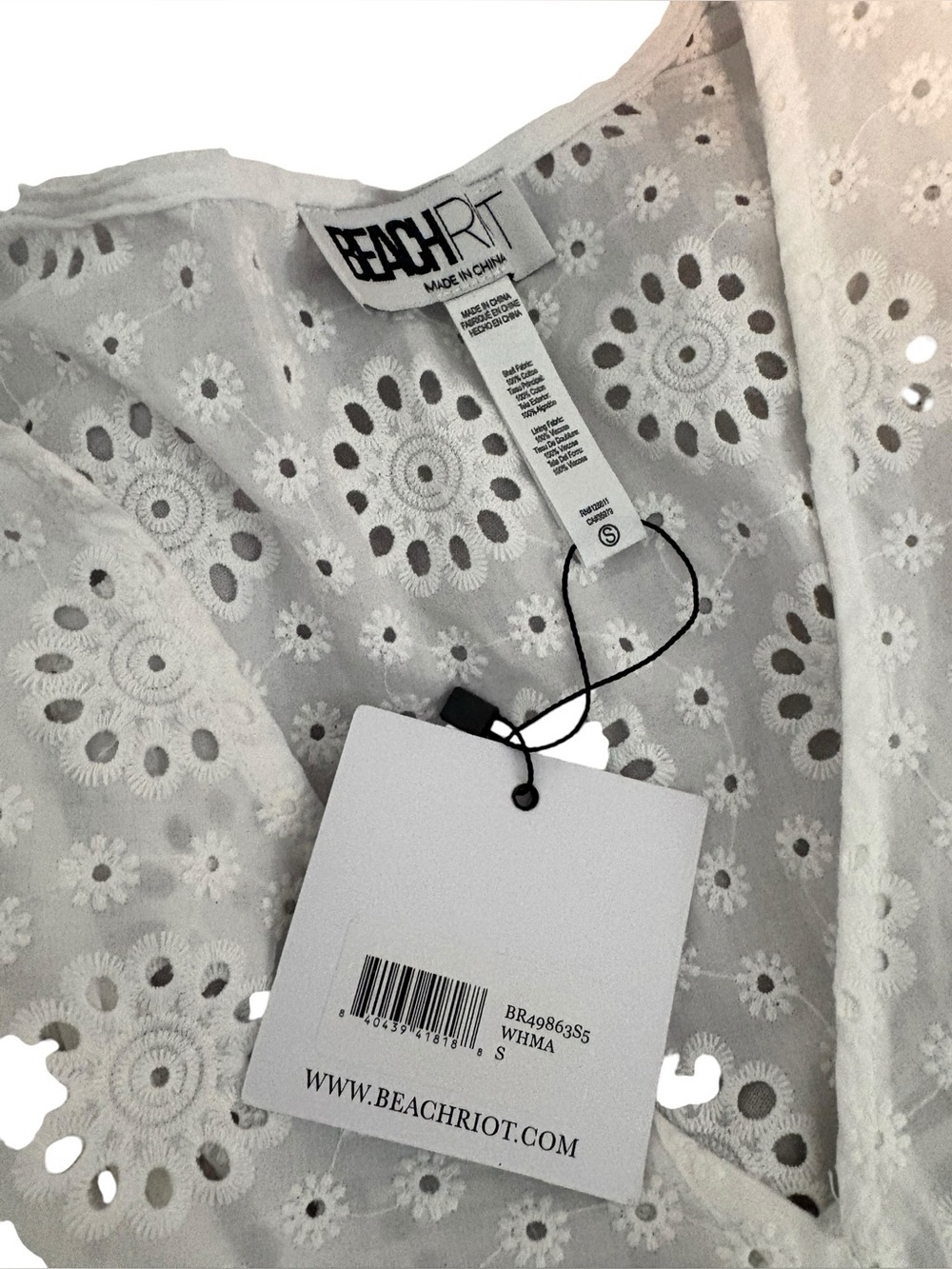 NWT Beach Riot Delaney Dress White Magnolia Eyelet - Picture 4 of 6
